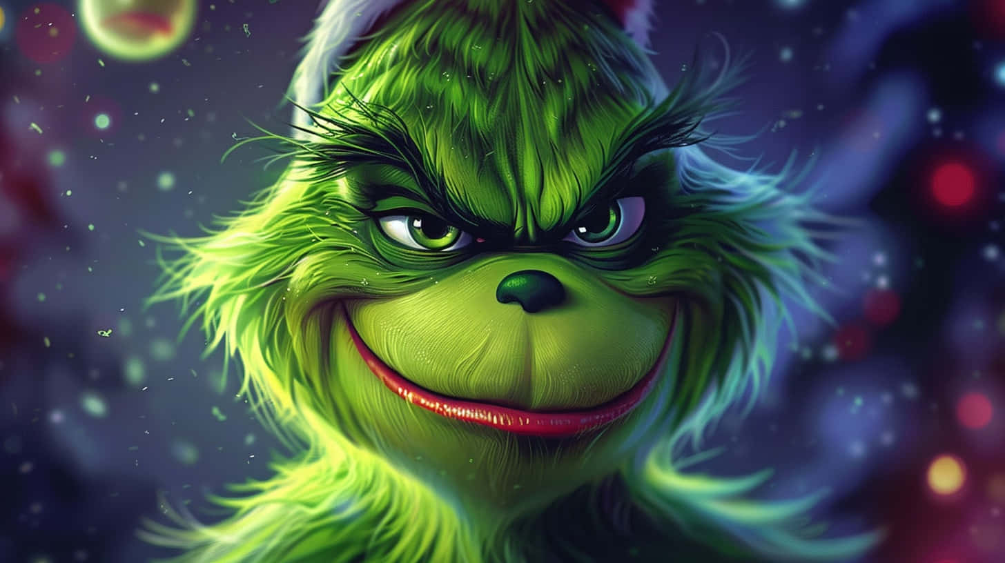 Grinch Smirk Holiday Mood Wallpaper