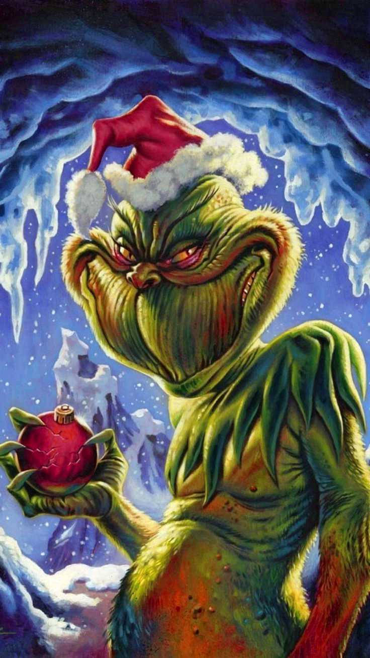 Grinch With Christmas Ball Wallpaper