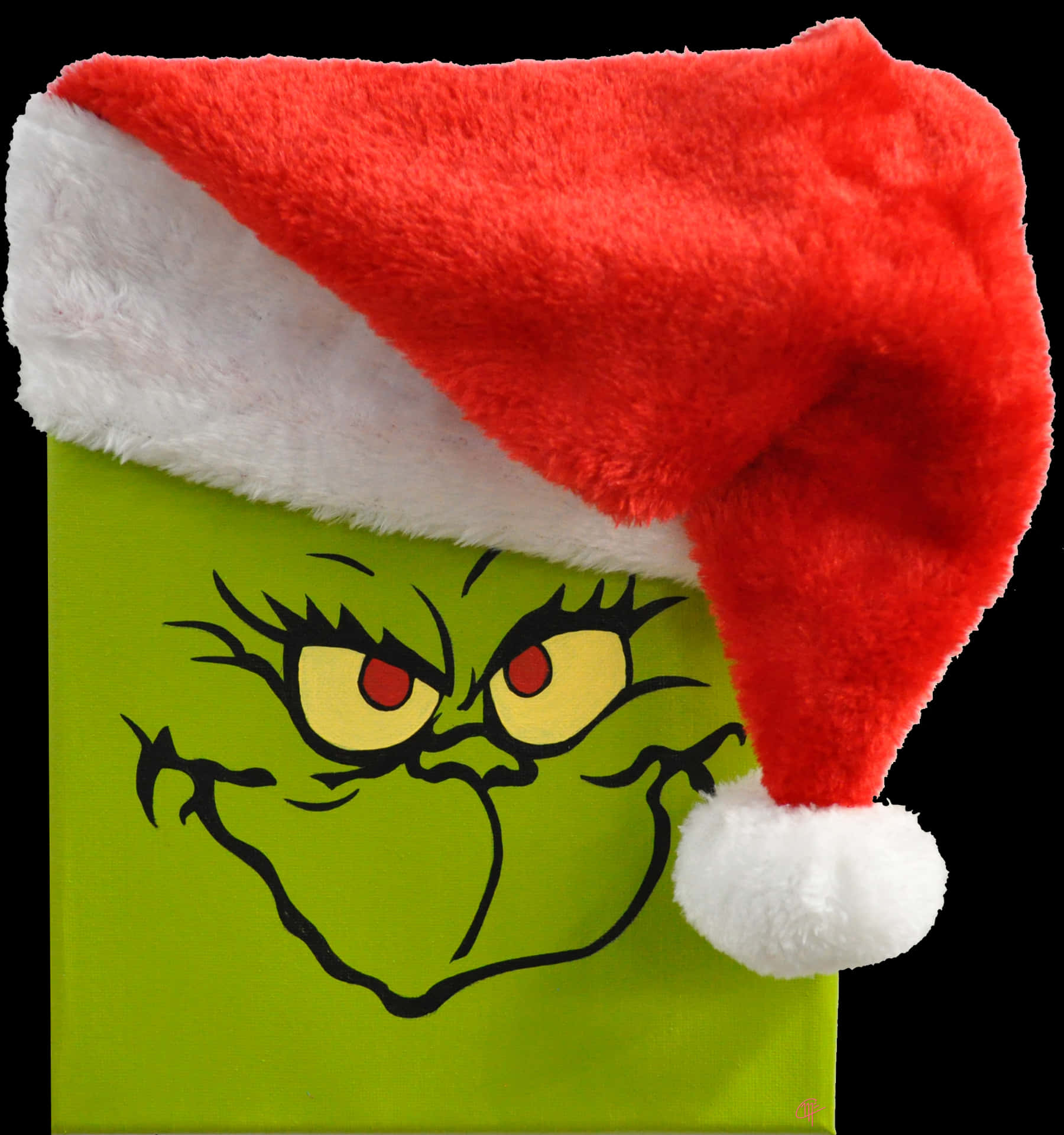 Grinchin Santa Hat PNG