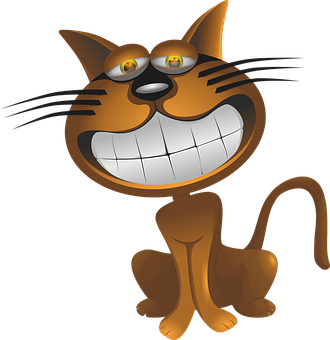 Grinning Cartoon Cat PNG