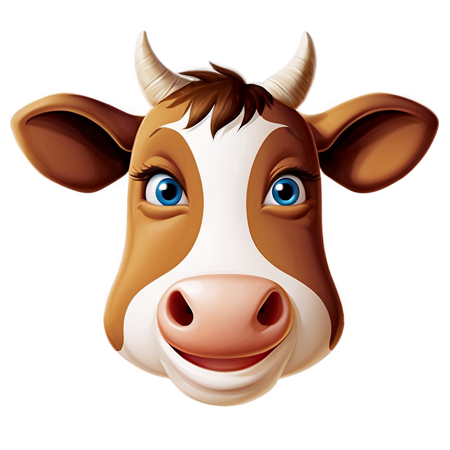 Grinning Cow Face Png Tnm PNG