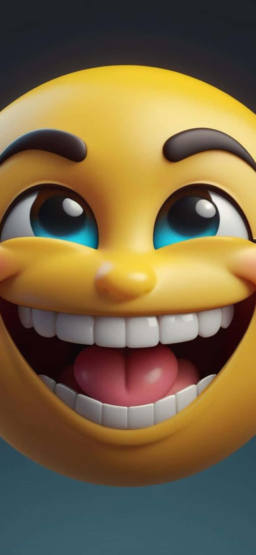 Grinning Face Emoji Closeup Wallpaper