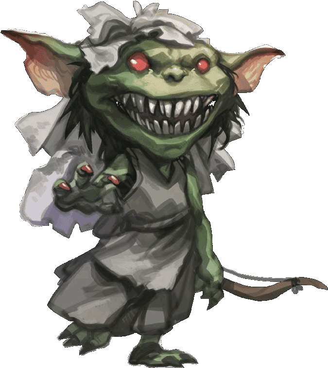 Grinning Goblin Illustration PNG