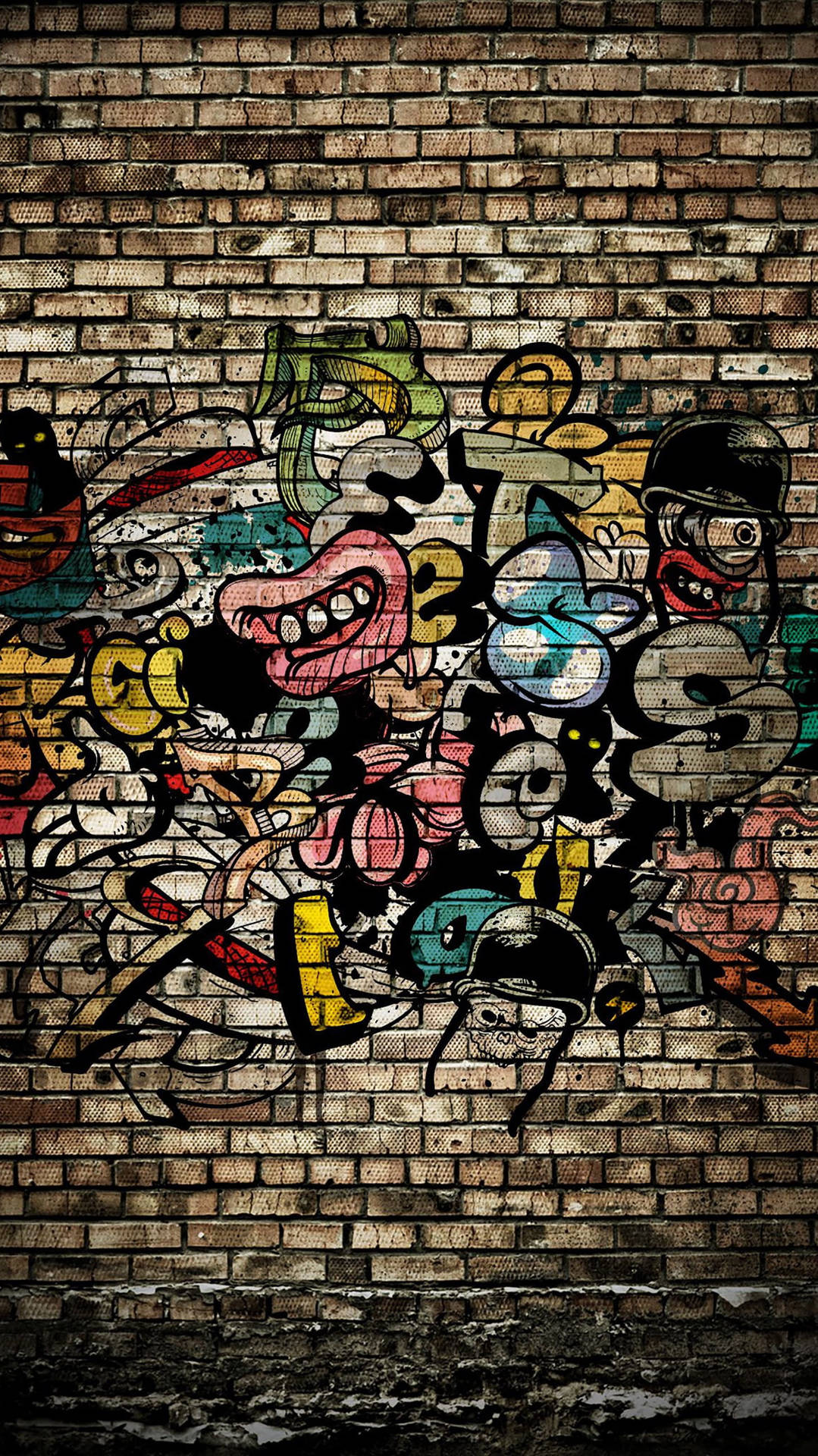 Skräpigtvägggraffiti Iphone Tapet Wallpaper