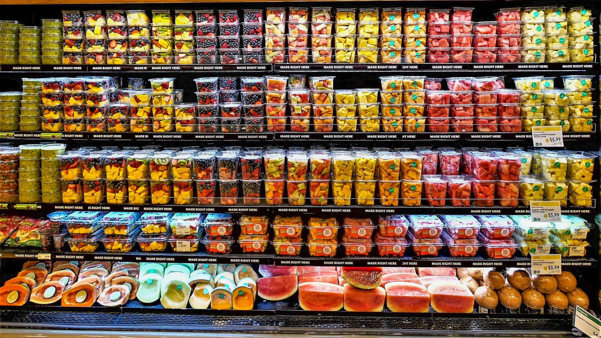 Grocery Packed In Plastic Containers Wallpaper