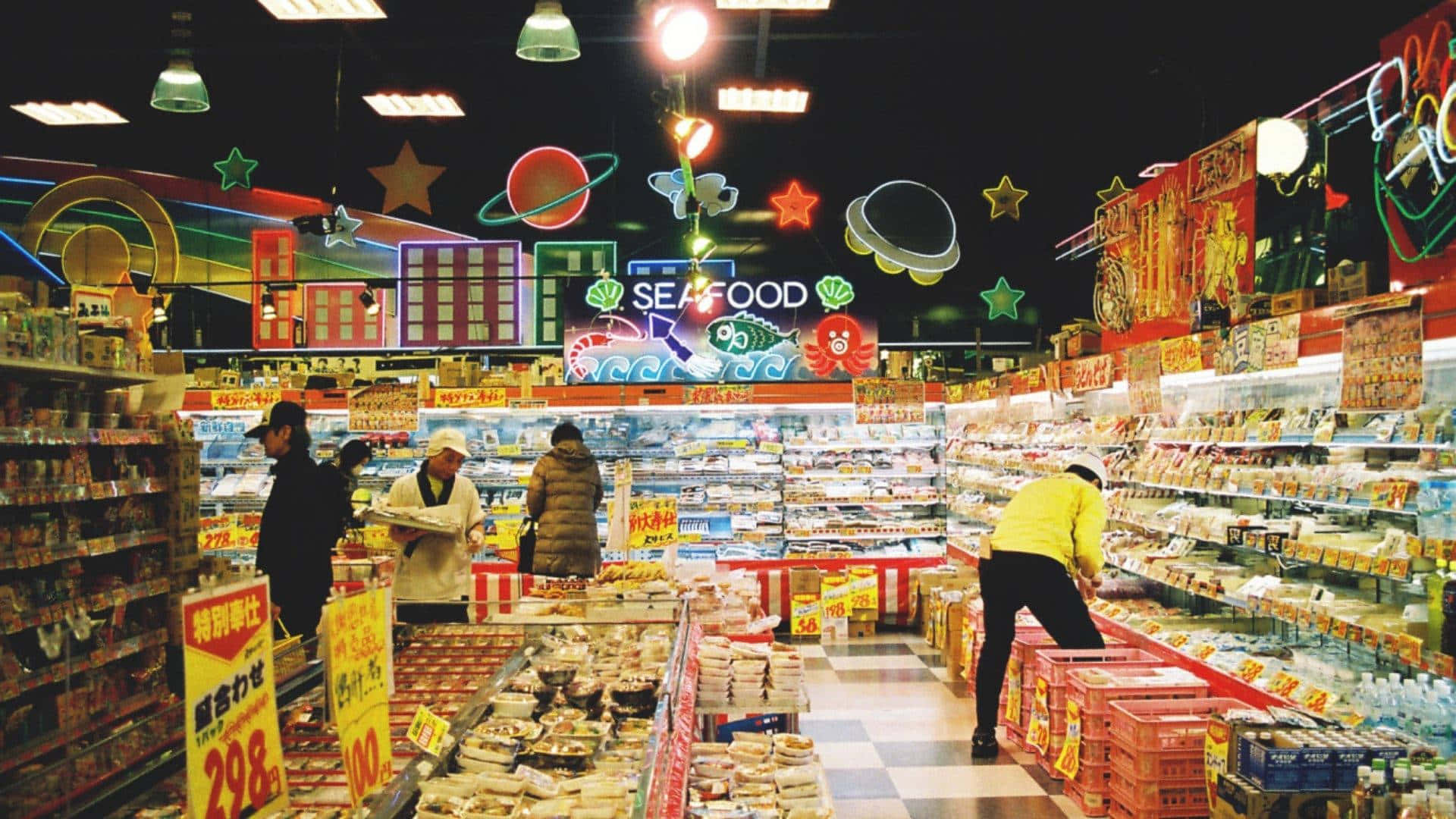 A Store With Many Different Kinds Of Food