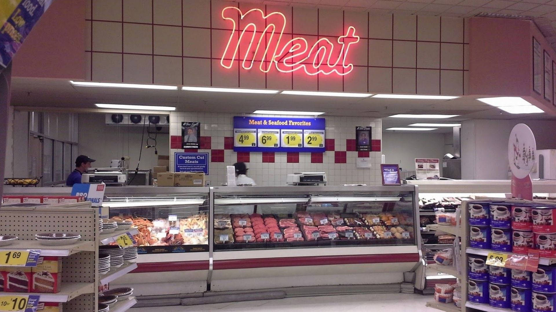 Secciónde Carne Del Supermercado. Fondo de pantalla