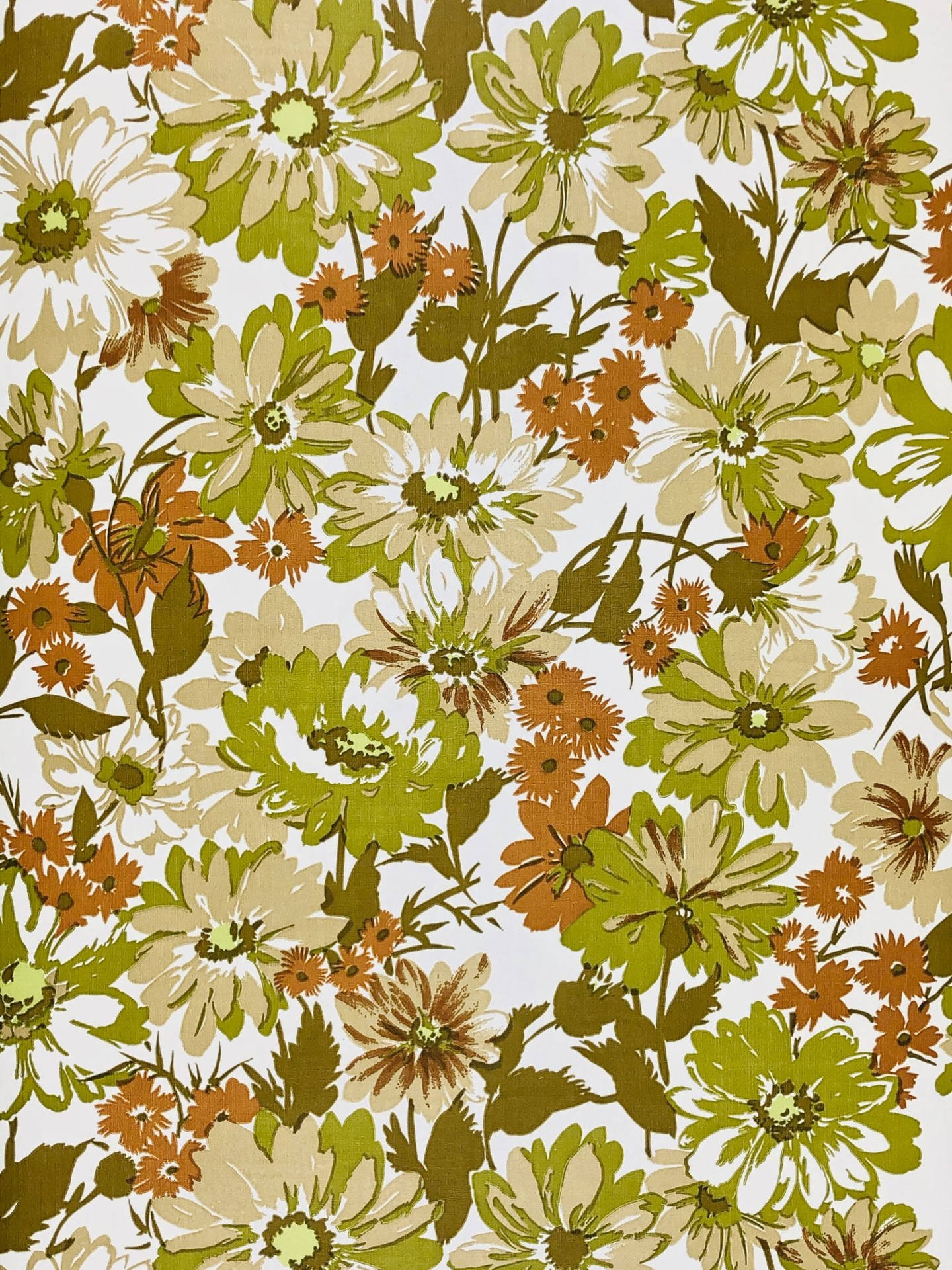 Grøn Floral Efterår Wallpaper
