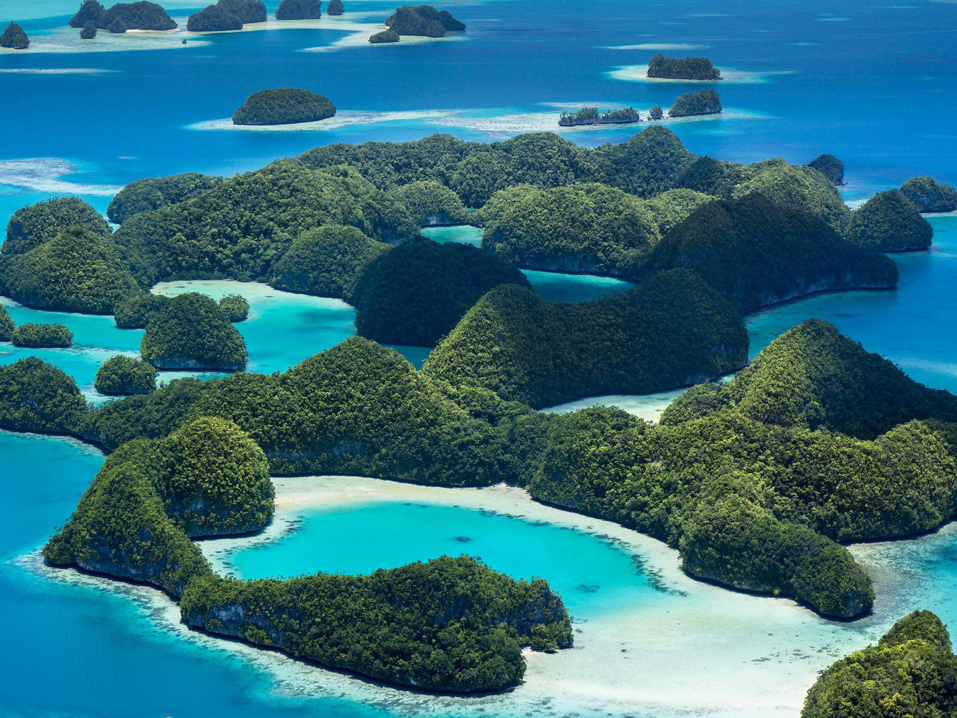 Grønne Øer I Palau Wallpaper