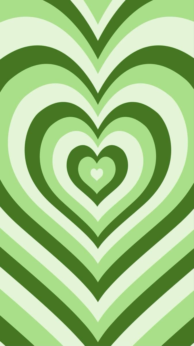 Grønt Hjerte Æstetisk Wallpaper