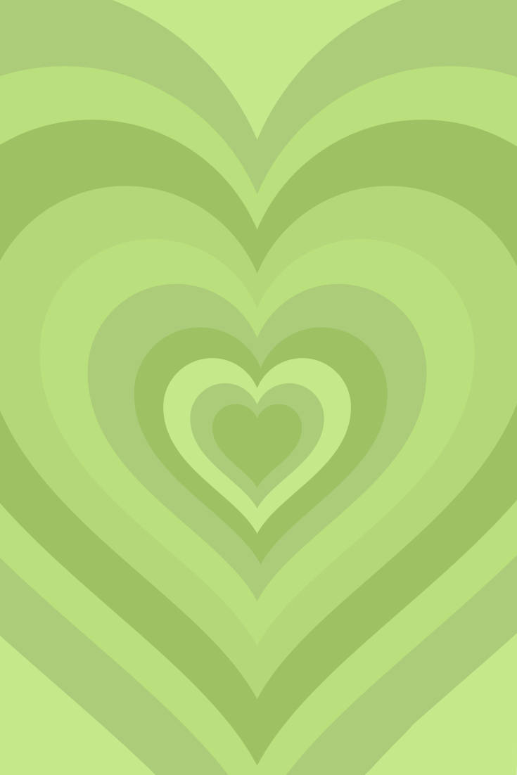 Grønt Hjerte Cool Wallpaper