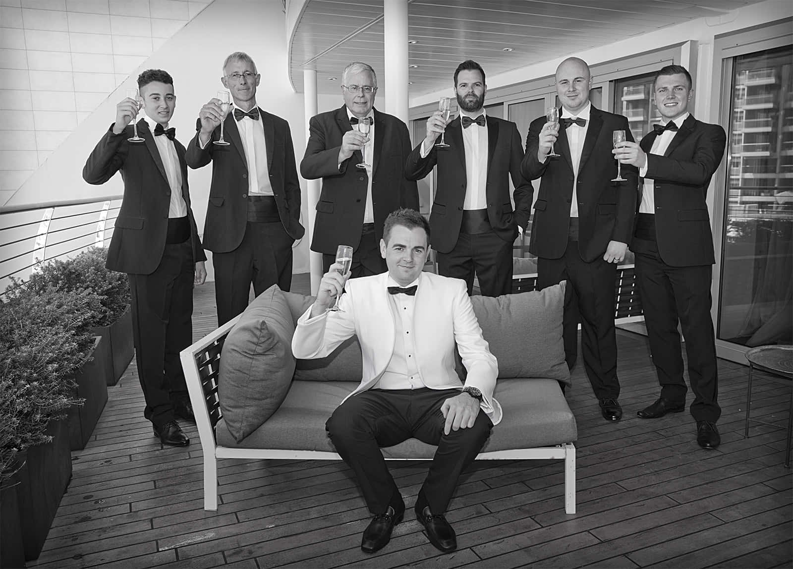 Groomsmen Celebrate Together on the Big Day