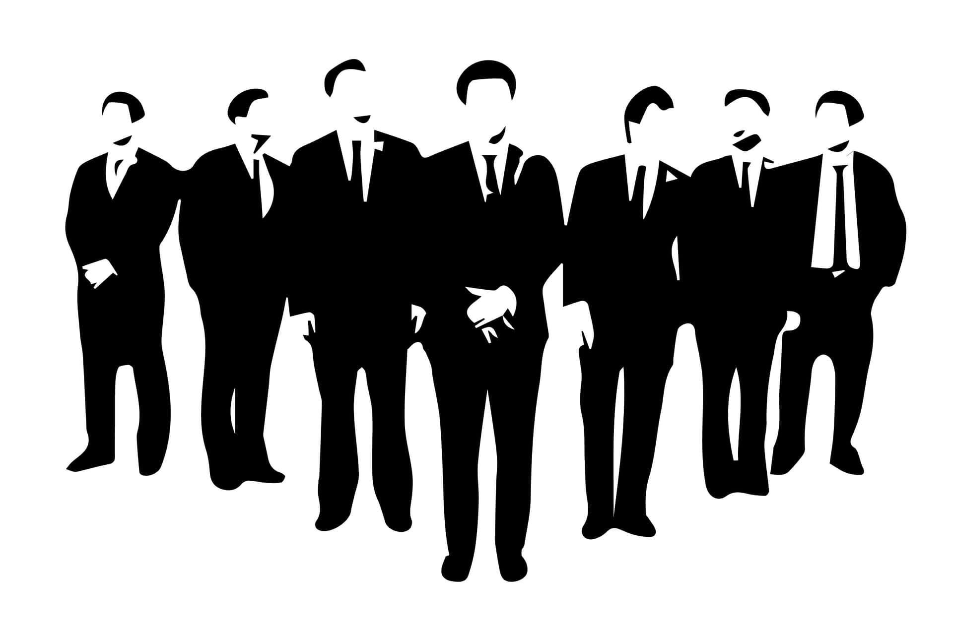 Silhouette Of Businessmen In Suits