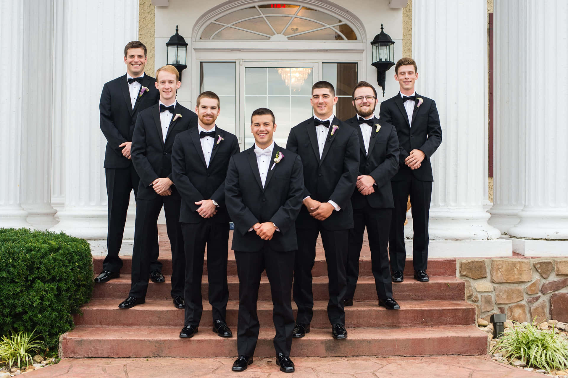 The perfect groomsmen for the perfect groom on his special day.