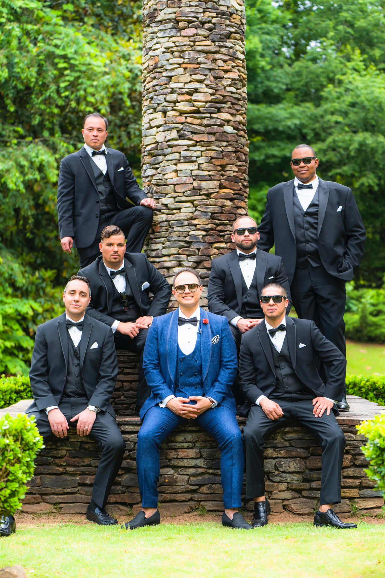 A Group Of Groomsmen Posing For A Photo
