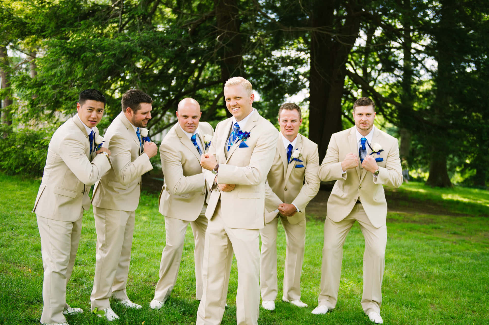 Happy Groom and his Groomsmen on His Special Day