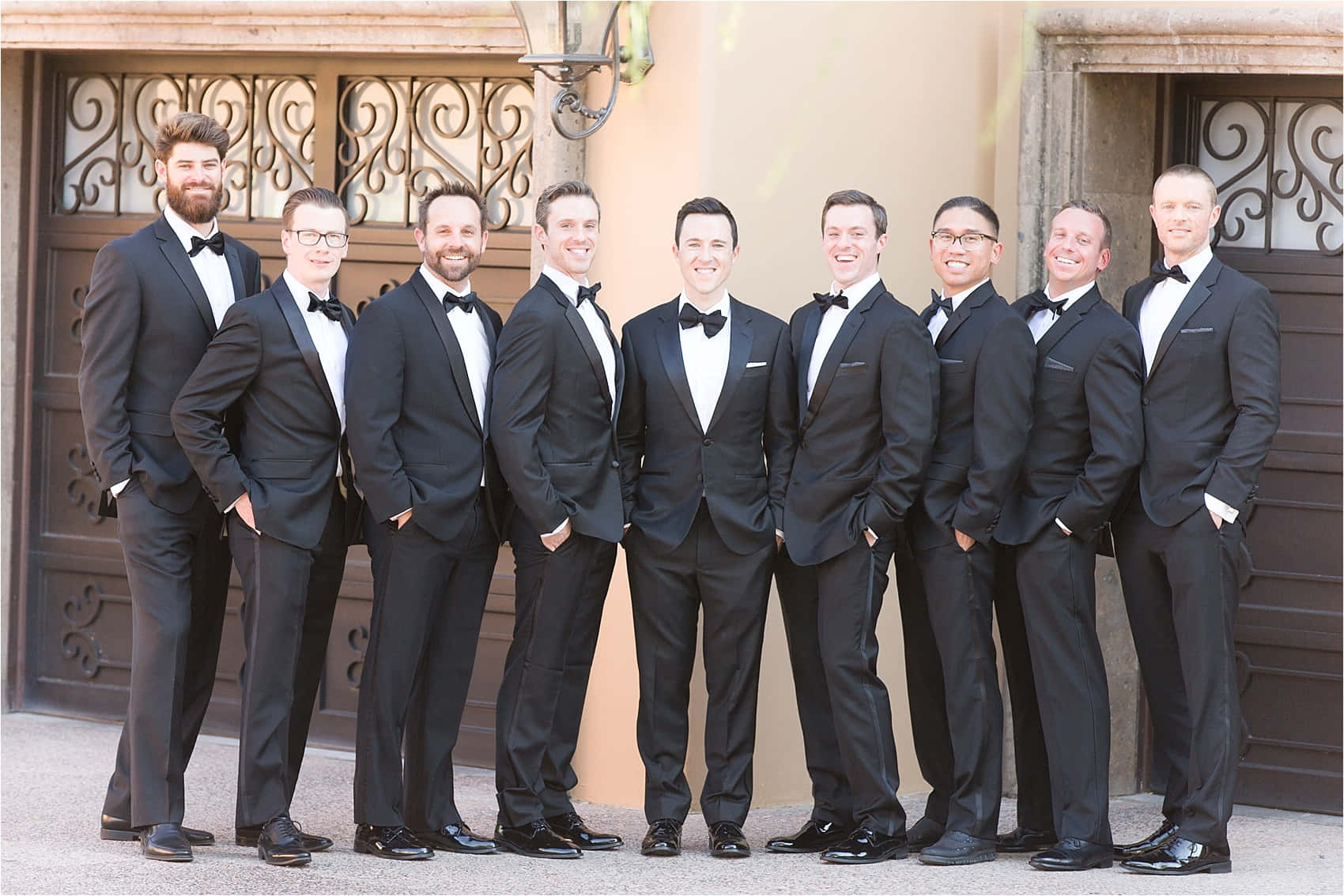 Groomsmen Posing for a Group Picture on the Big Day