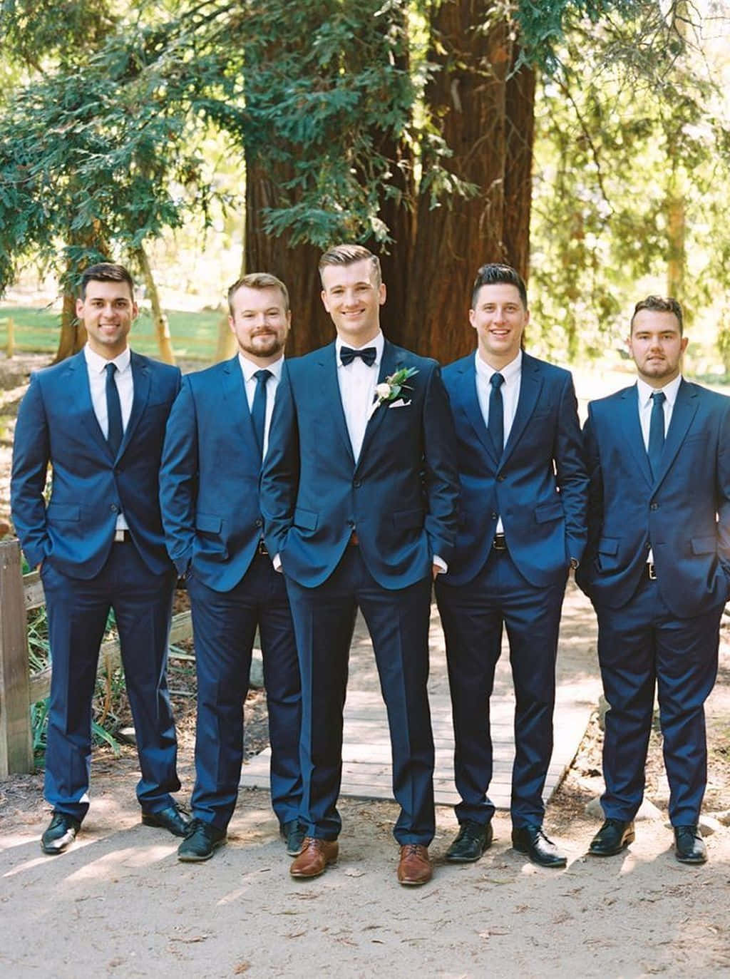The Groom and his Groomsmen suited up and ready for the Wedding!