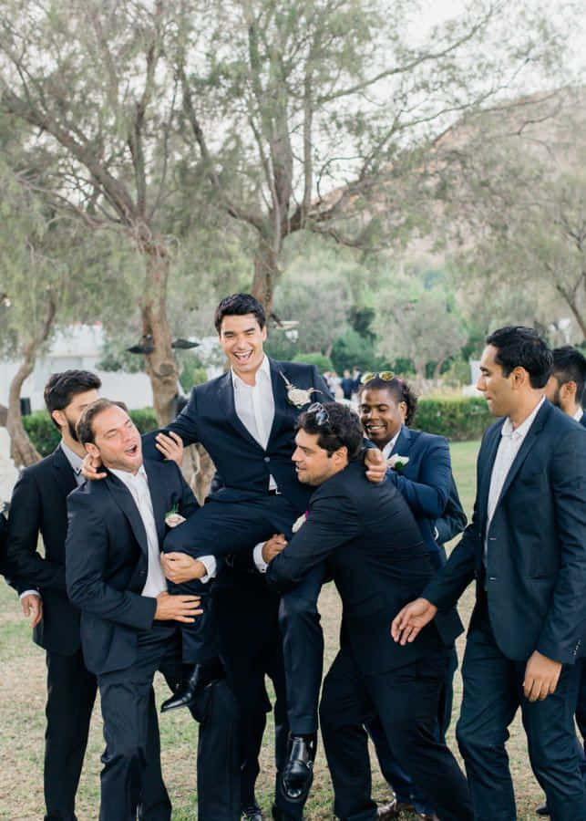 Groomsmen Having a Great Time on the Big Day