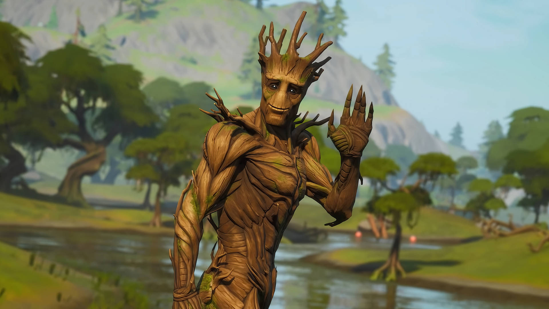 Groot In Fortnite Game Wallpaper
