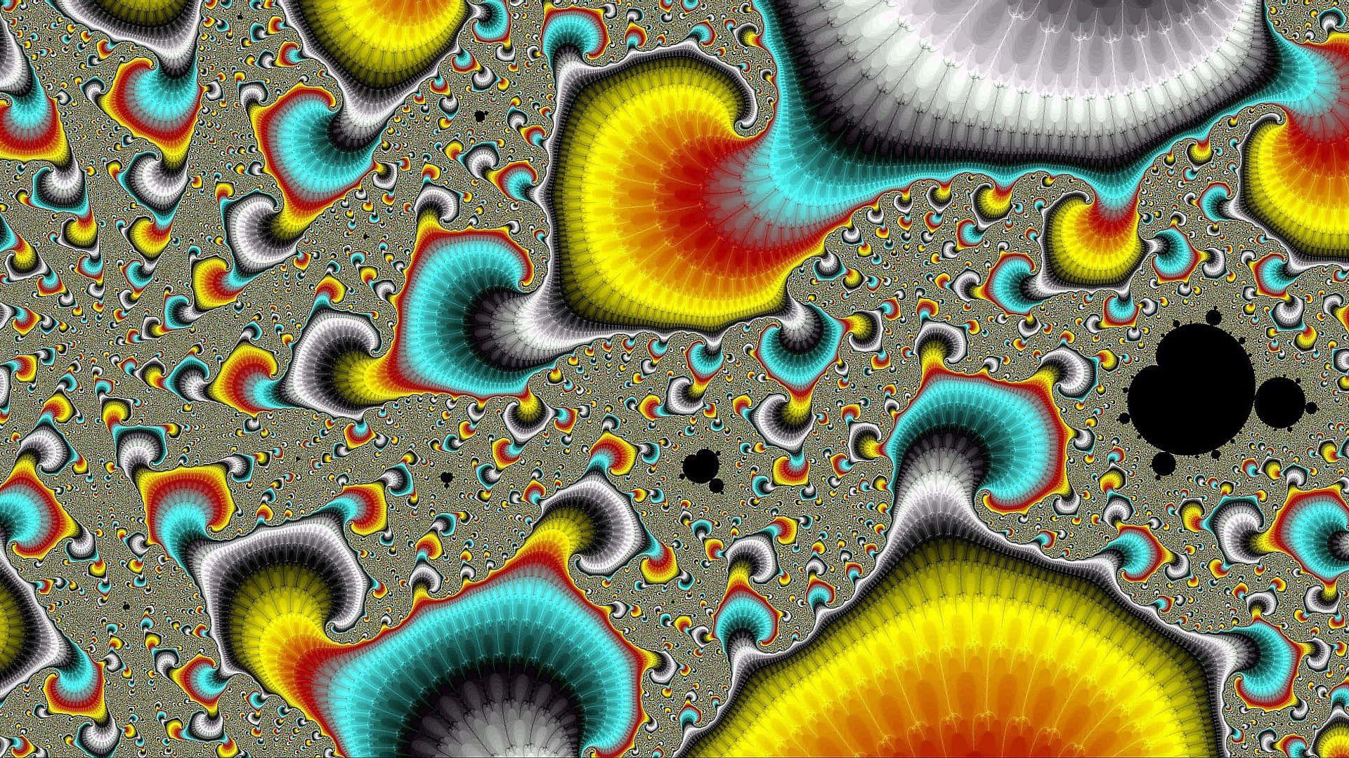 A Colorful Abstract Image With Swirls And Swirls Wallpaper