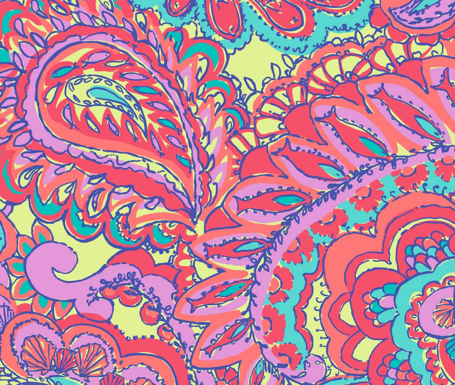 Fejr den Groovy Retro-stil med farverige mønstre. Wallpaper