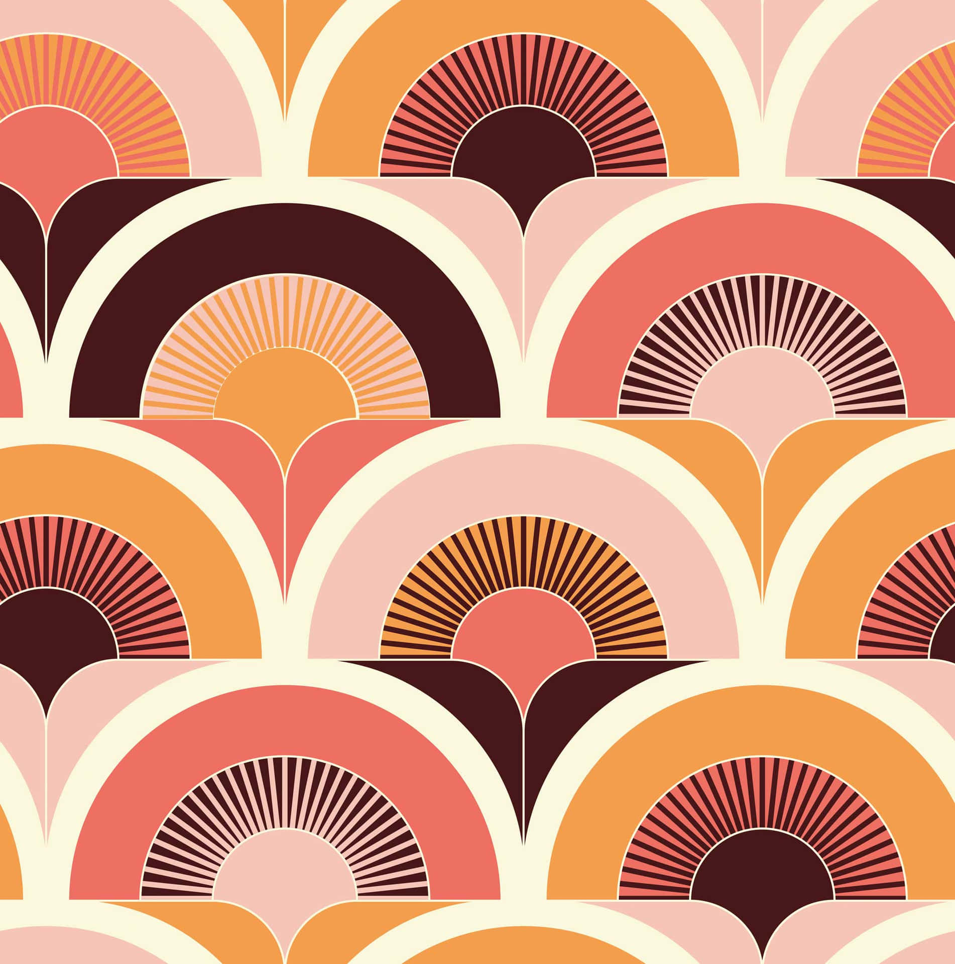 A Pattern With A Lot Of Orange And Brown Colors Wallpaper