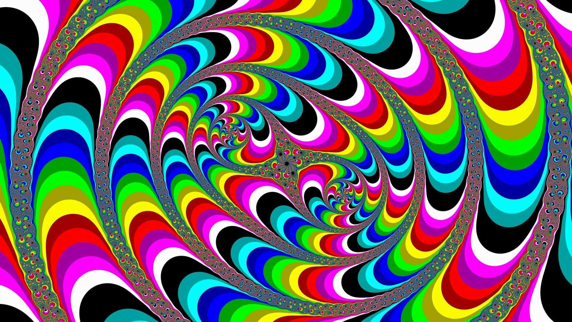 Unpatrón Psicodélico Y Colorido En Espiral Fondo de pantalla
