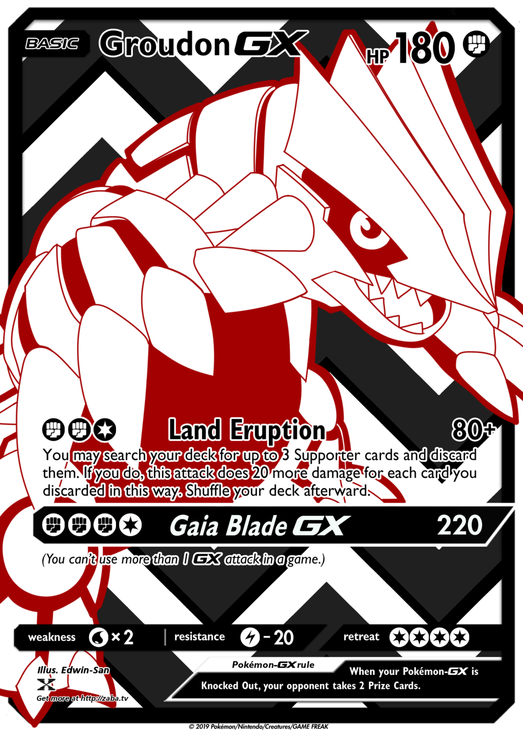 Groudon G X Pokemon Card PNG