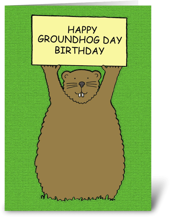 Groundhog Day Birthday Greeting PNG