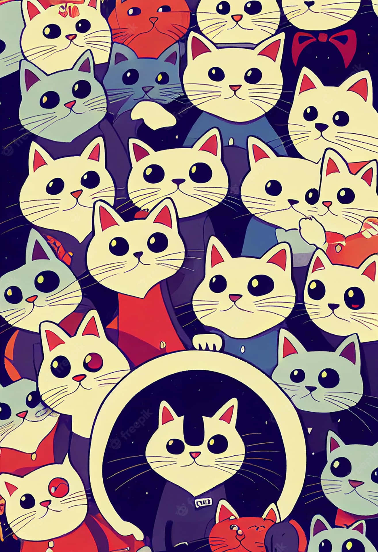 Group Of Cute Kitties Portrait Wallpaper