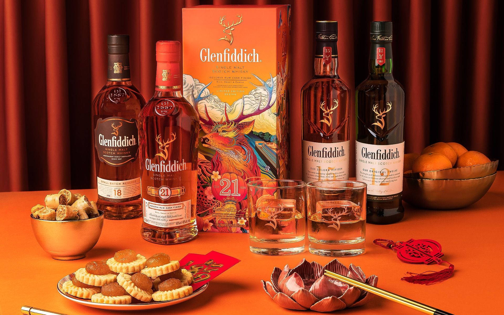 Group Of Glenfiddich Whiskies Picture