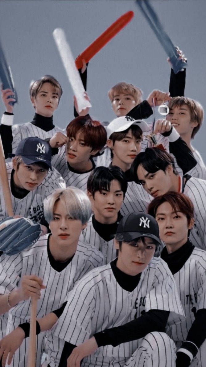 Group THE BOYZ Baseball Outfits Wallpaper