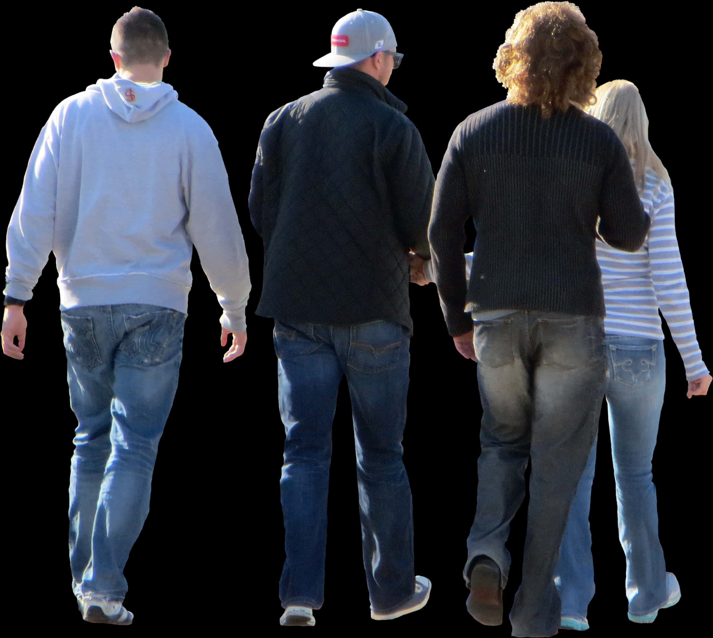 Group_ Walking_ Away_ Isolated_ Background PNG