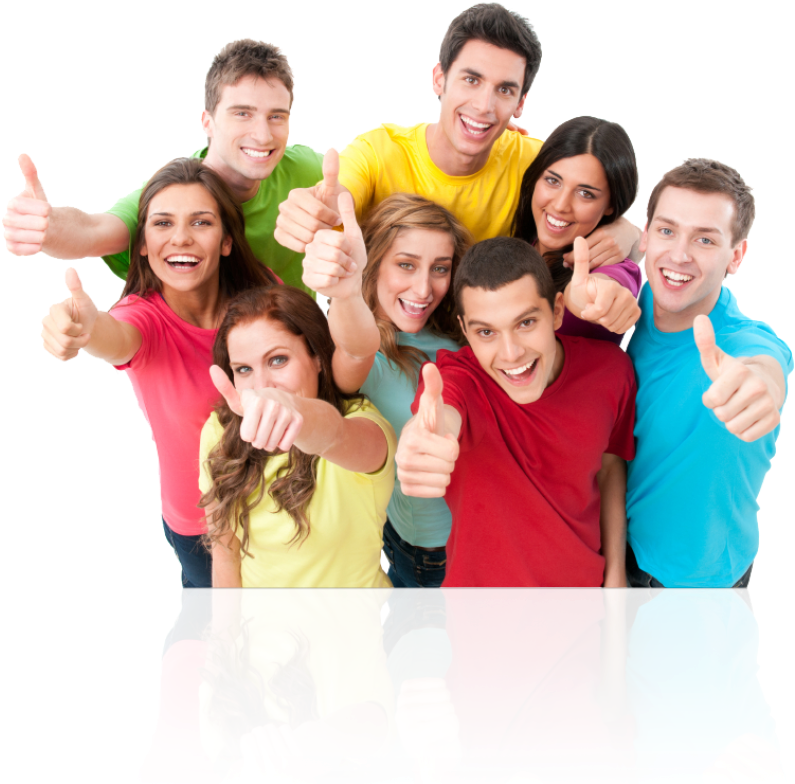 Groupof Students Giving Thumbs Up PNG