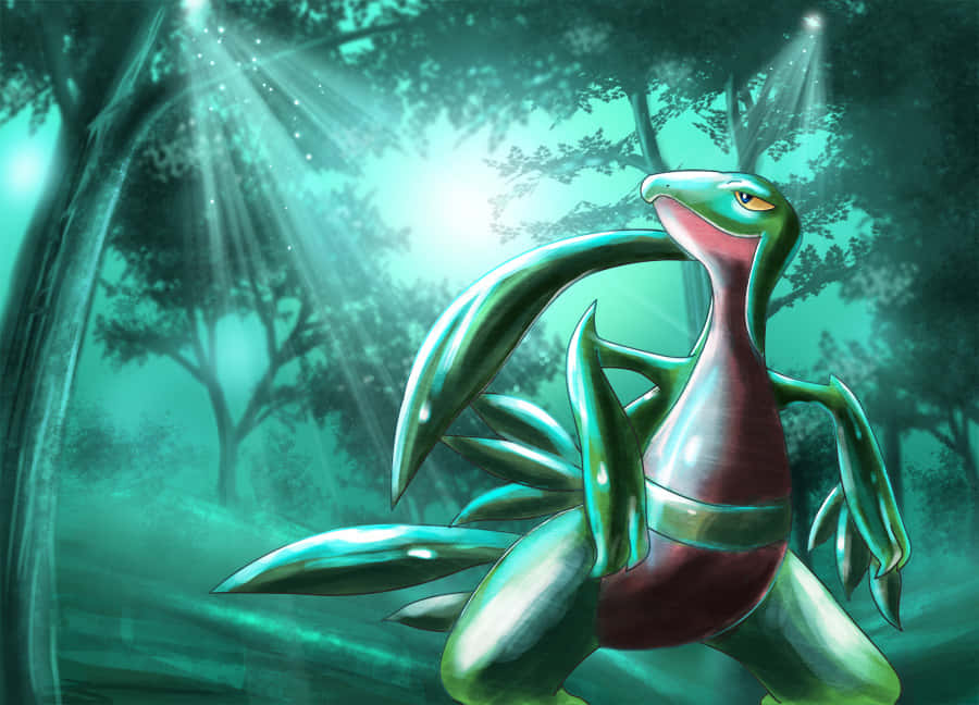 Grovyle In Green Forest Wallpaper