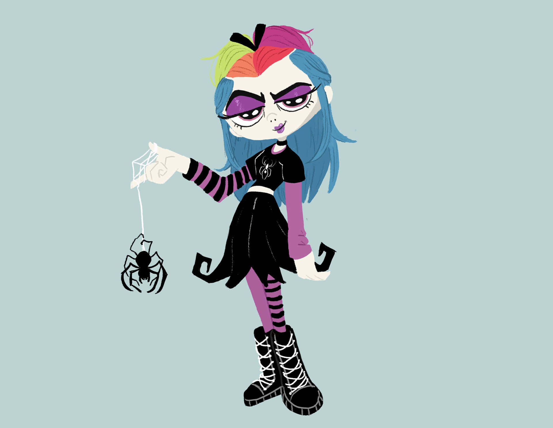 Growing Up Creepie Goth Girl Wallpaper