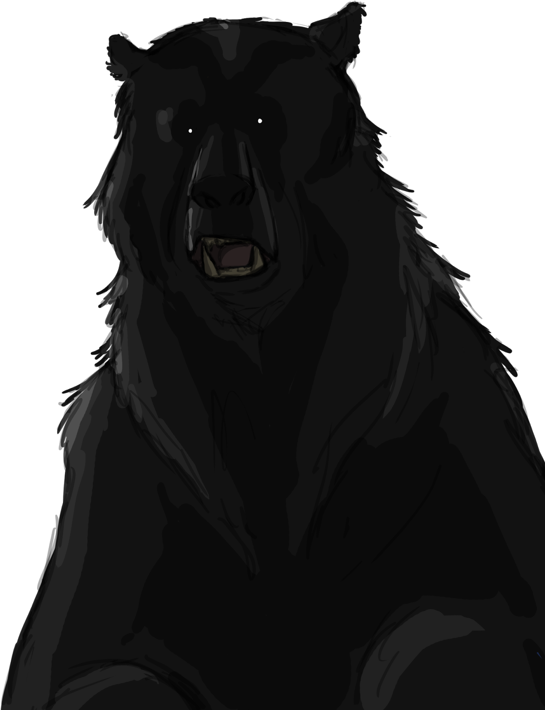 Growling Black Bear Illustration PNG