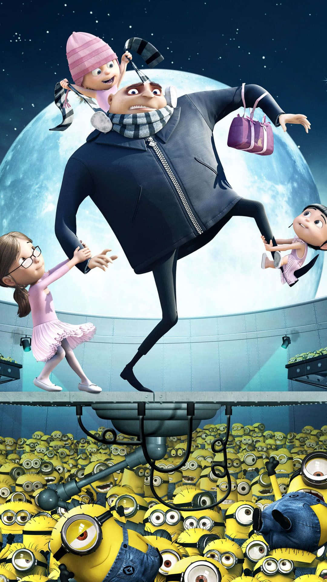 Gru And Daughters Despicable Me Minion Iphone Wallpaper