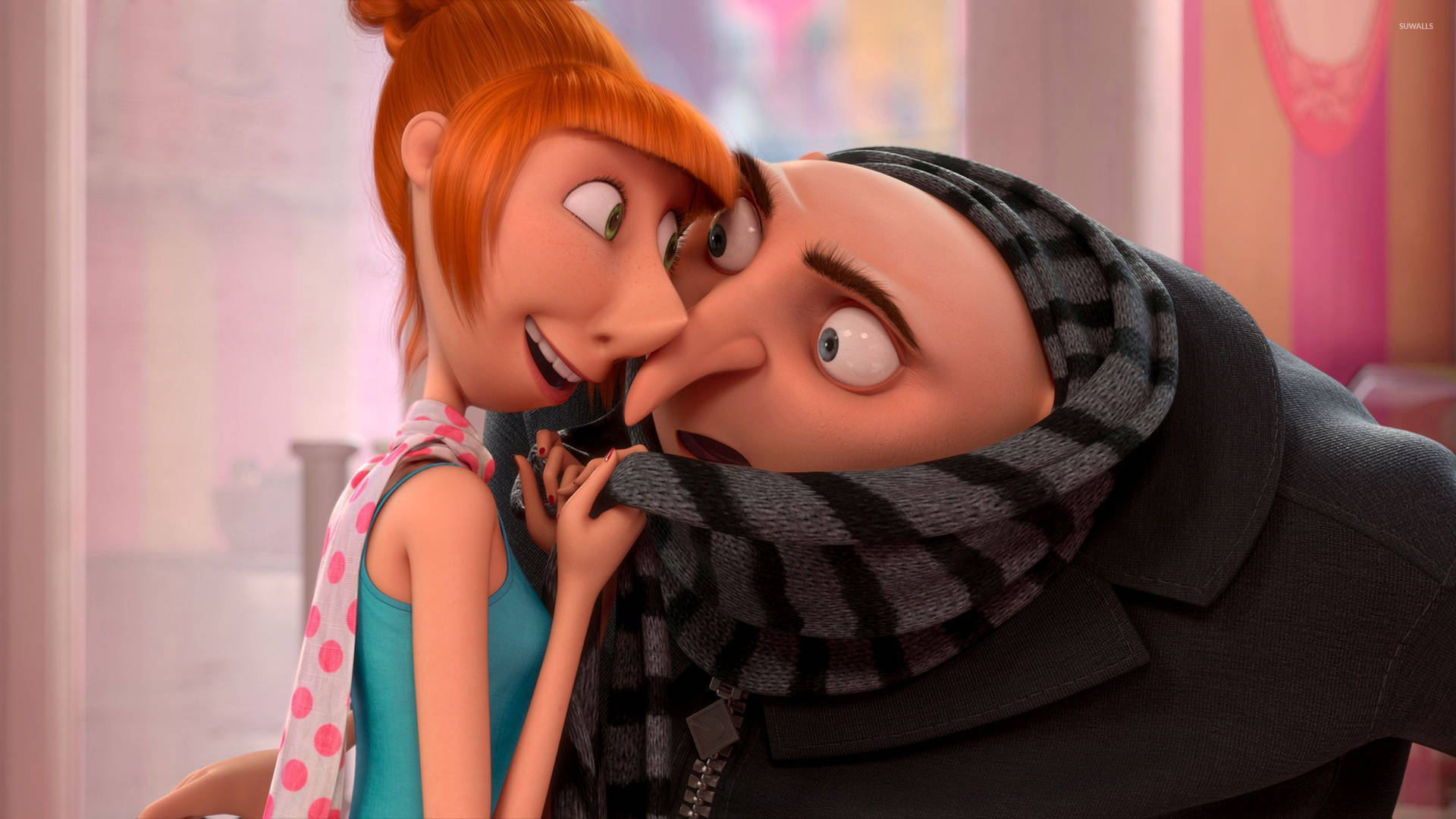 Gru Lucy Face To Face Despicable Me 2 Wallpaper