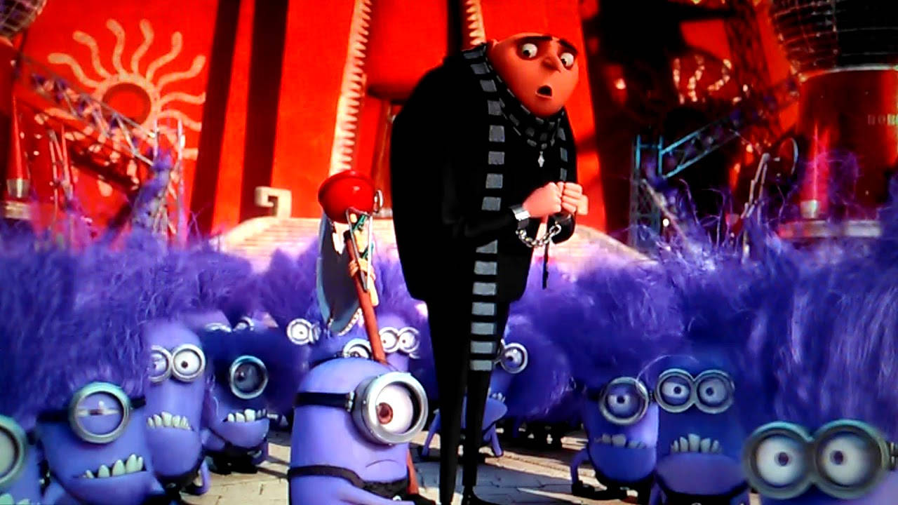Gru Standing With The Evil Minions