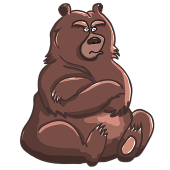 Grumpy Cartoon Bear PNG