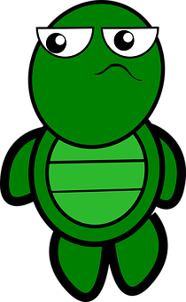Grumpy Cartoon Turtle PNG