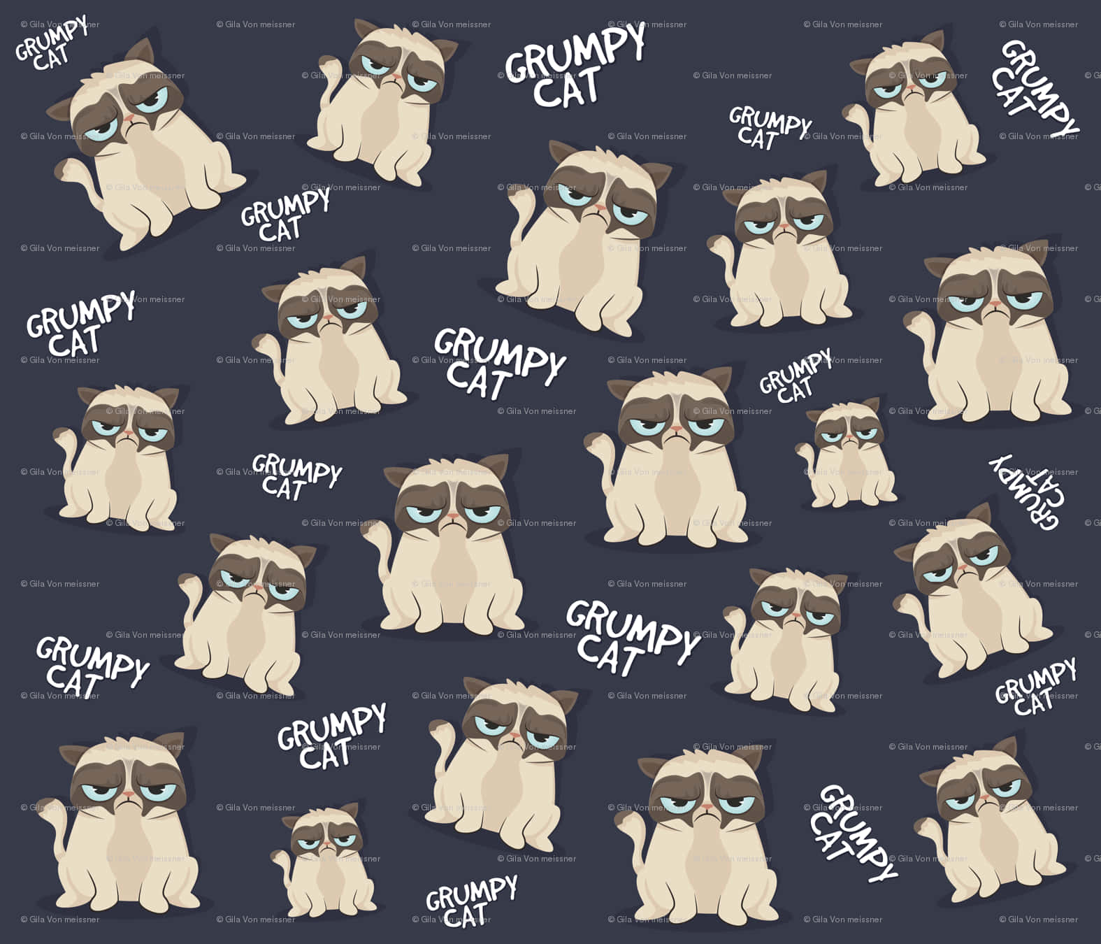 Grumpy Cat mønster Wallpaper