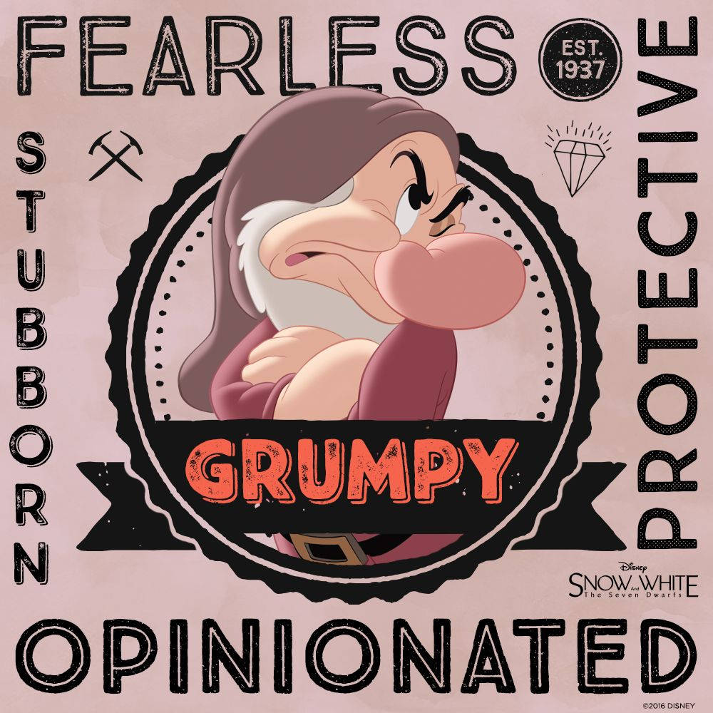 Grumpy Dwarf Stamp Poster