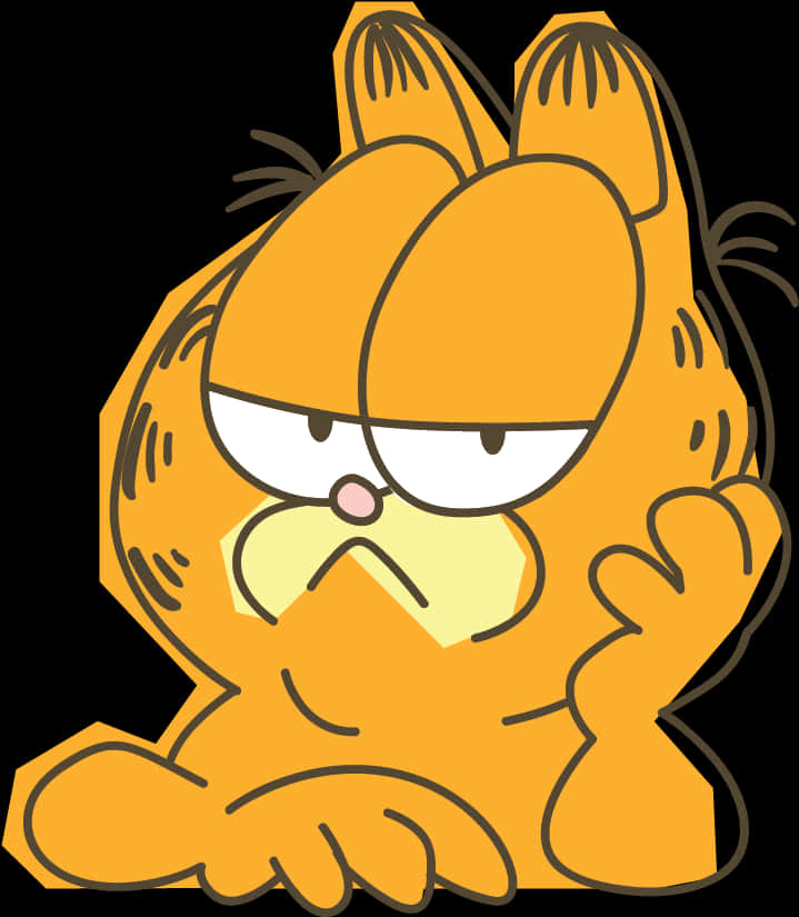 Grumpy Garfield Cartoon PNG