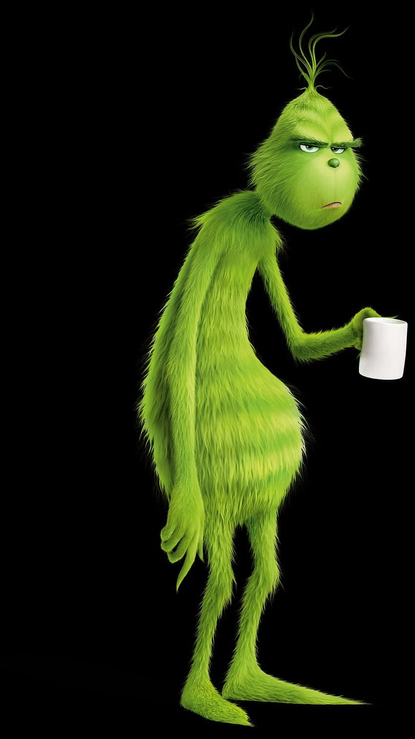 Grumpy Grinch With Coffee Wallpaper