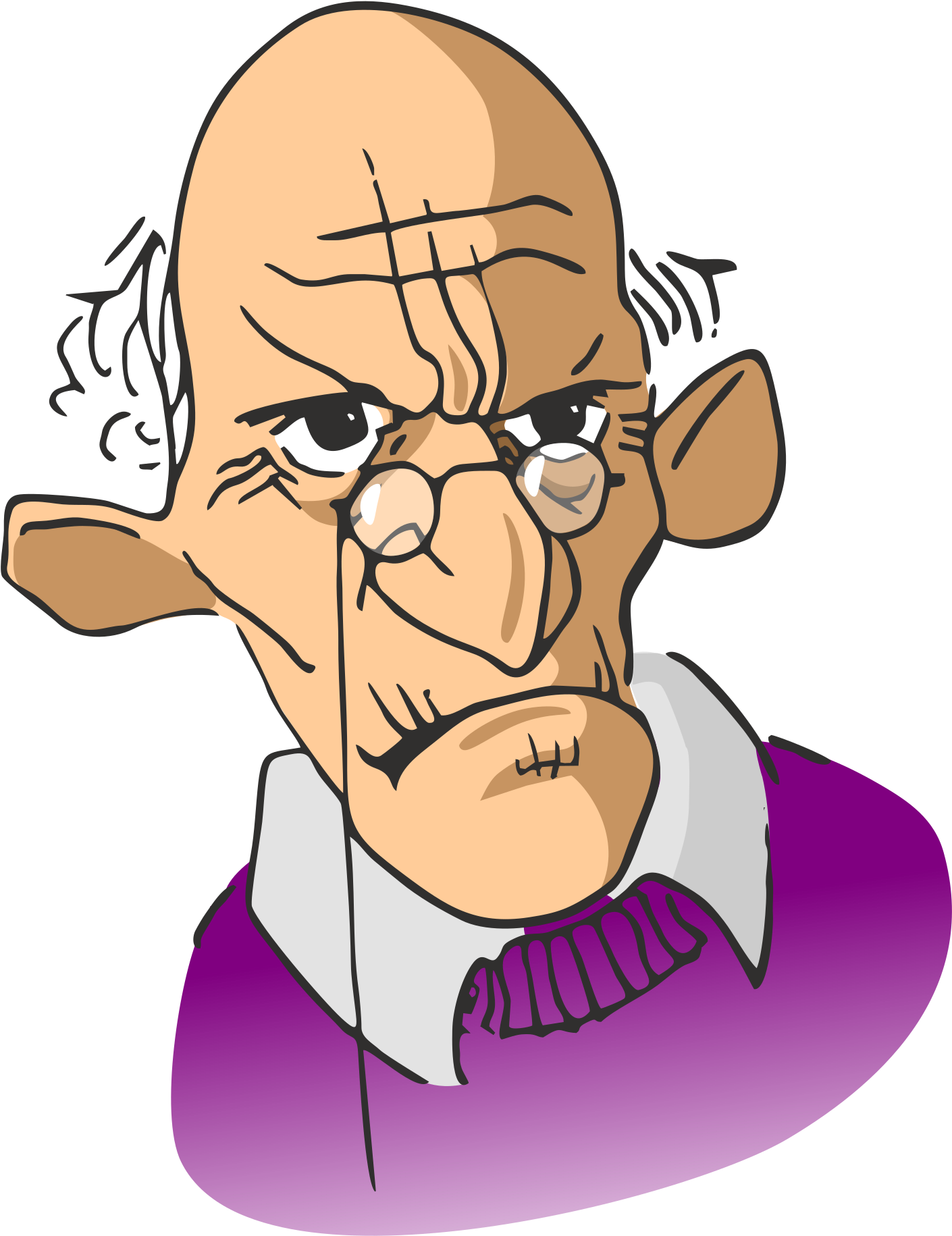Grumpy Old Man Cartoon PNG