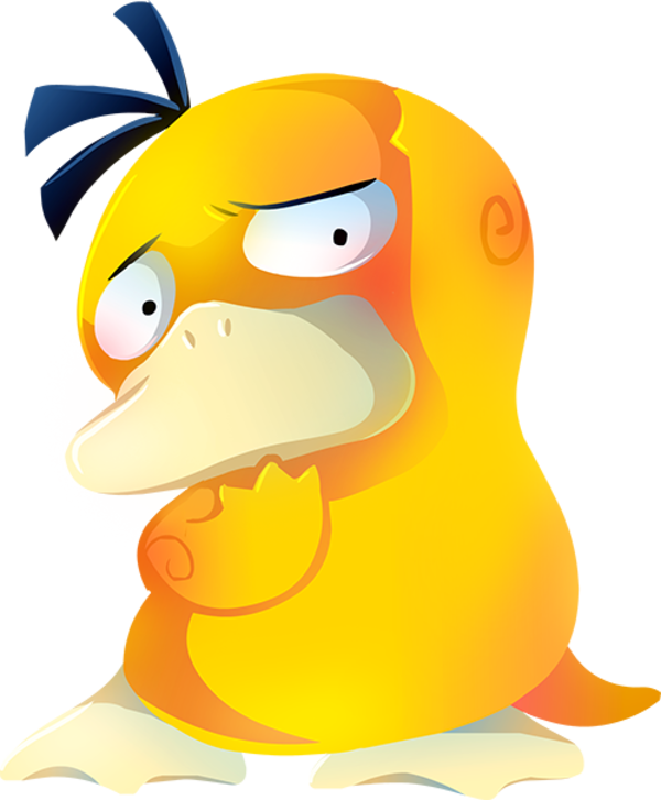 Grumpy Yellow Cartoon Duck PNG
