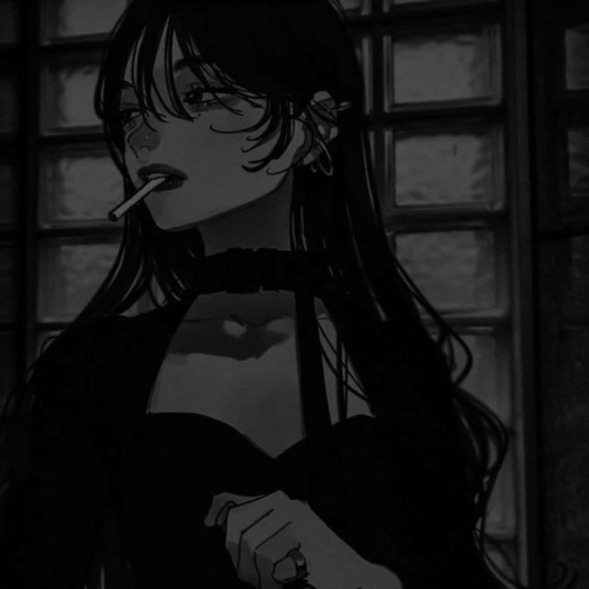 Grunge Aesthetic Anime Girlwith Cigarette Wallpaper